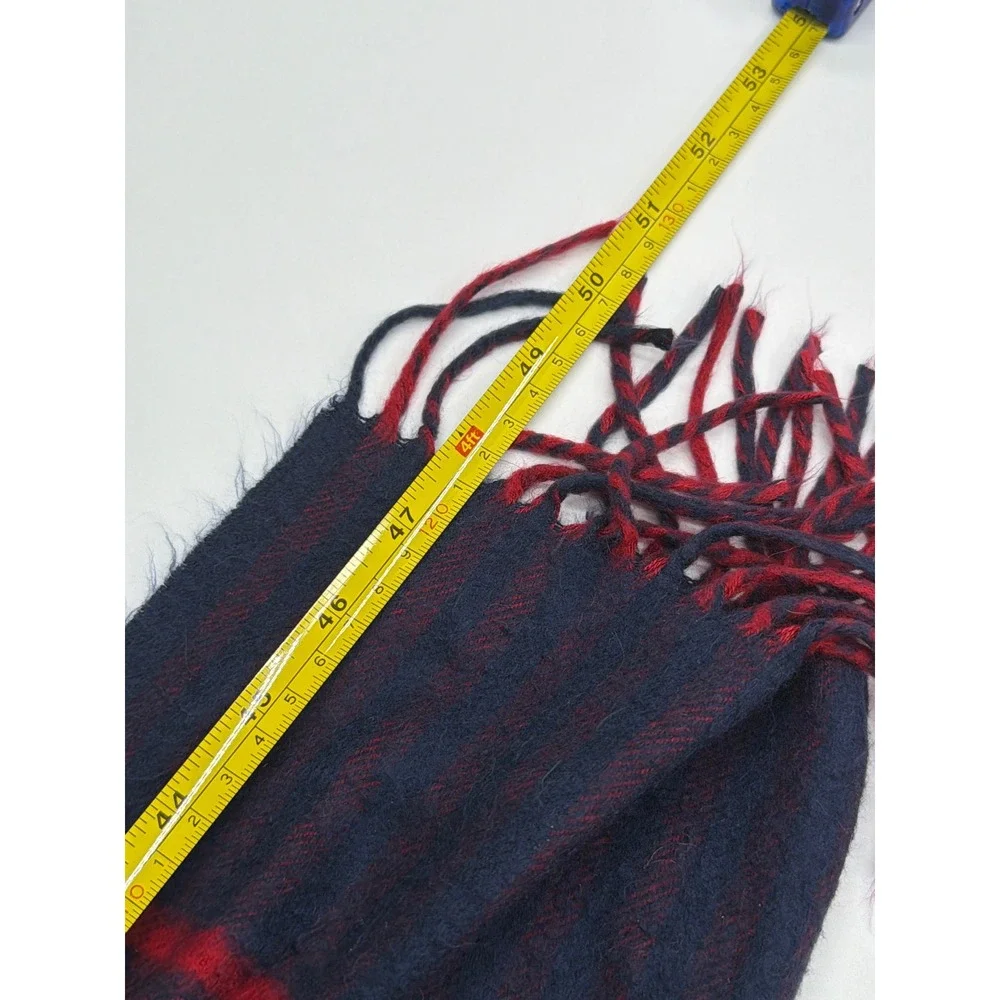 Christian Dior Scarf Mens Red Navy Blue Checkered Cashmaire‎ Acrylic Japan